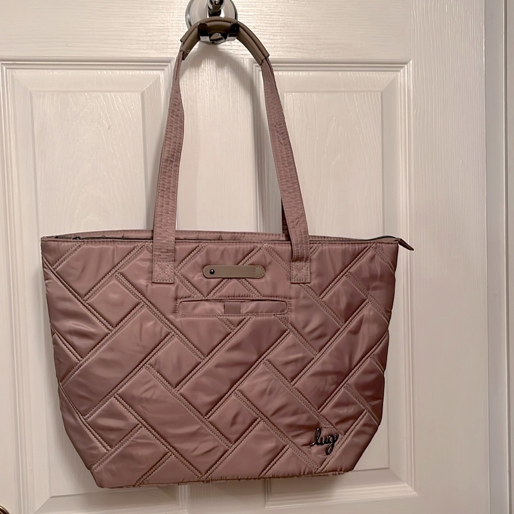 lug Quilted Tote in Dusty Mauve